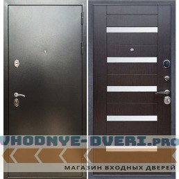 Входная дверь REX (Рекс) 5 (антик серебро) сб-14 венге белое стекло