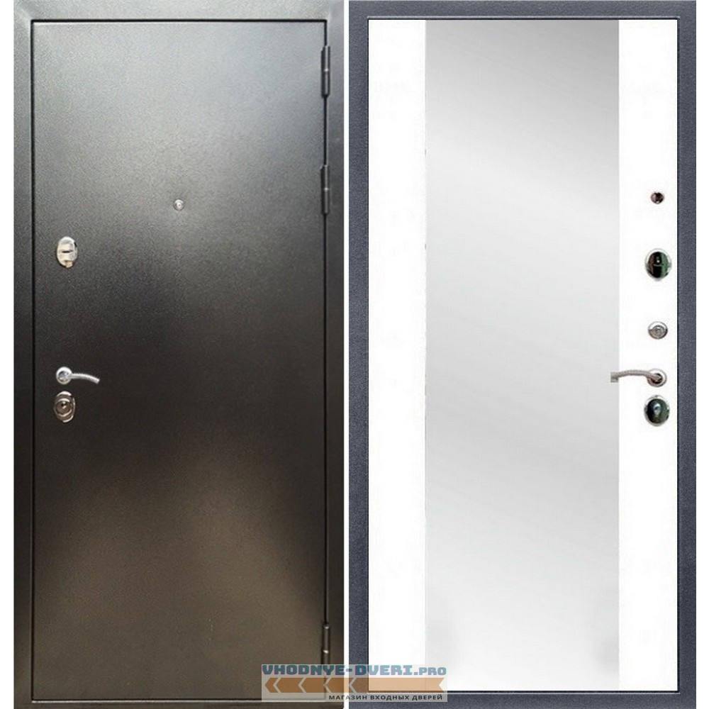 Входная дверь REX (Рекс) 5 (антик серебро) сб-16 белый матовый