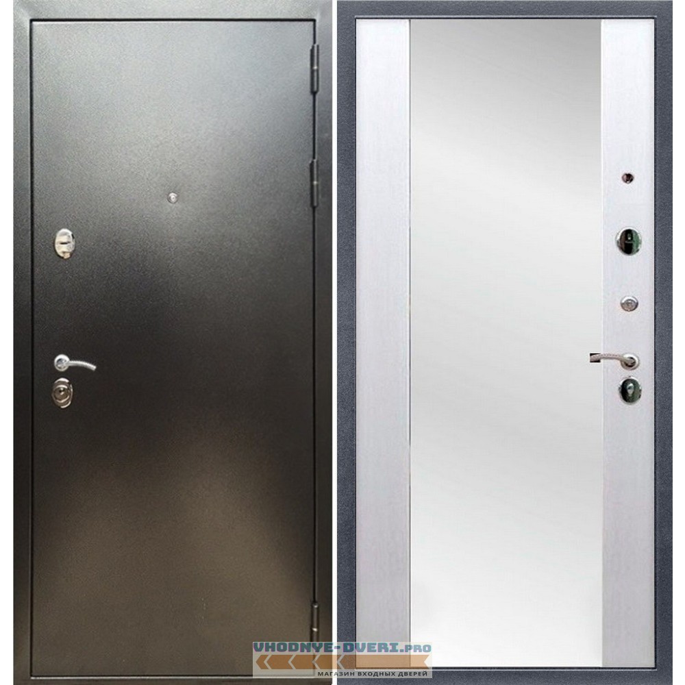 Входная дверь REX (Рекс) 5 (антик серебро) сб-16 белый ясень