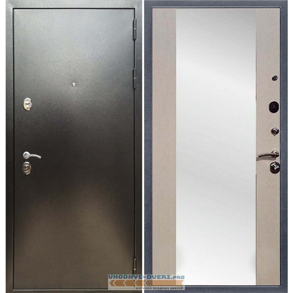 Входная дверь REX (Рекс) 5 (антик серебро) сб-16 лиственница бежевая