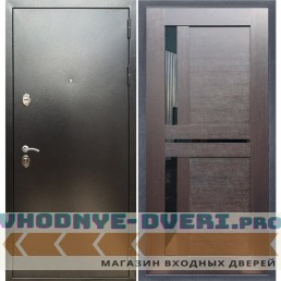 Входная дверь REX (Рекс) 5 (антик серебро) сб-18 венге черное стекло