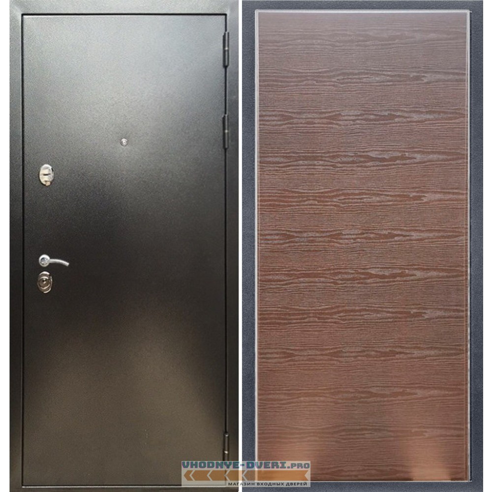 Входная дверь REX (Рекс) 5 (антик серебро) Венге поперечный гладкая