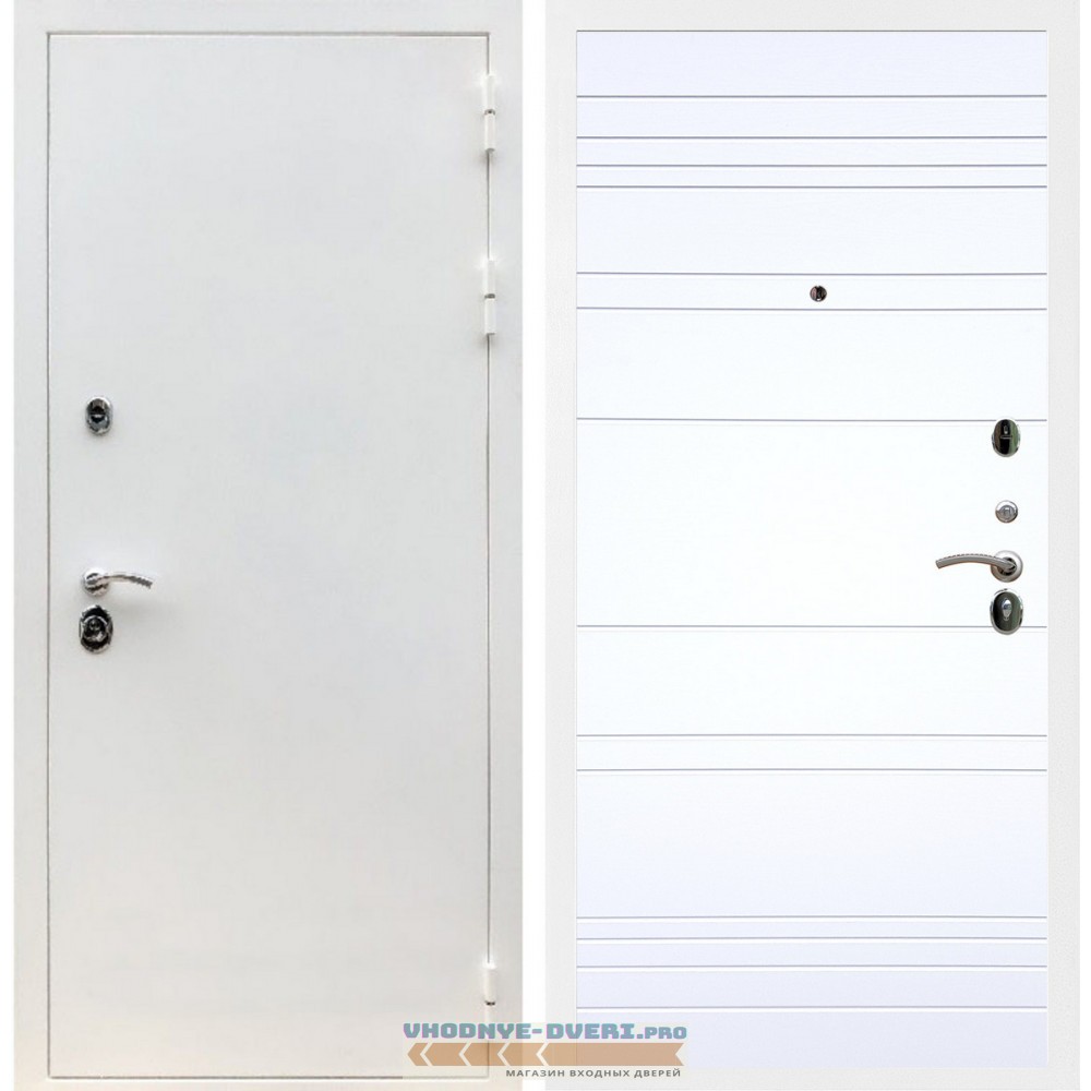 Входная дверь REX (Рекс) 5 белая шагрень 14 база белый матовый