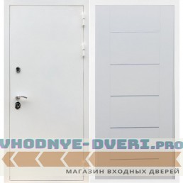 Входная дверь REX (Рекс) 5 белая шагрень B03 молдинги белый ясень