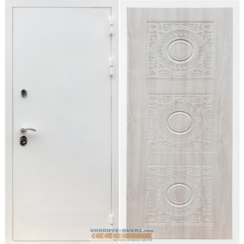 Входная дверь REX (Рекс) 5 белая шагрень д-18 сосна белая