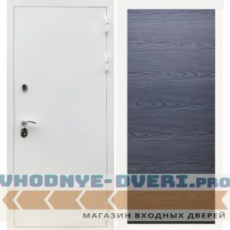 Входная дверь REX (Рекс) 5 белая дуб тангент черный горизонт софт