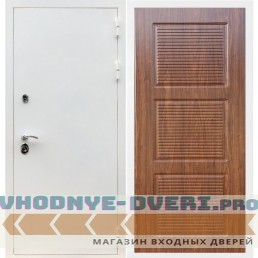 Входная дверь REX (Рекс) 5 белая шагрень ФЛ-1 итальянский орех