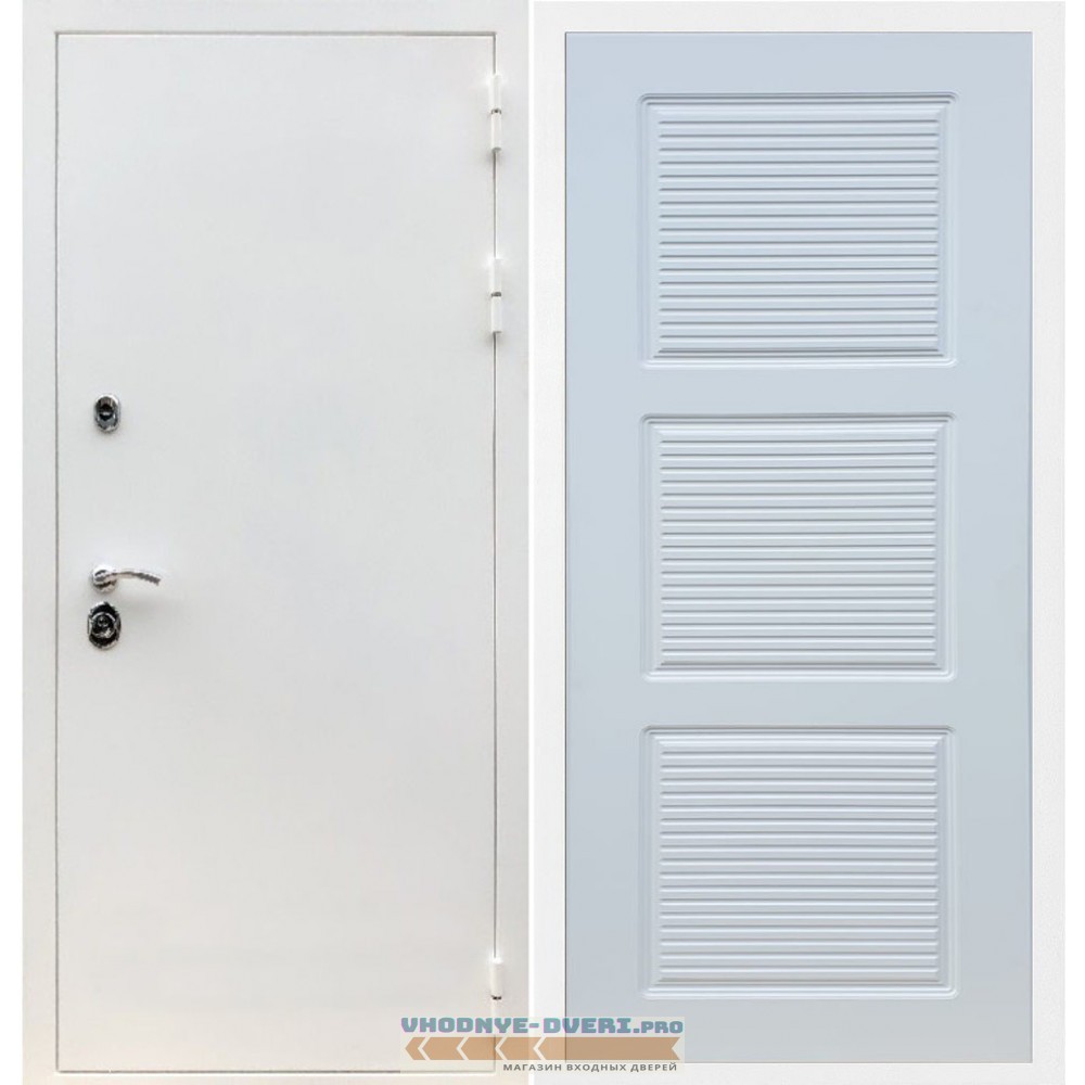 Входная дверь REX (Рекс) 5 белая шагрень ФЛ-1 белый матовый