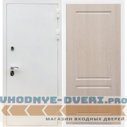 Входная дверь REX (Рекс) 5 белая шагрень ФЛ-117 беленый дуб