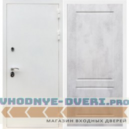 Входная дверь REX (Рекс) 5 белая шагрень ФЛ-117 бетон светлый