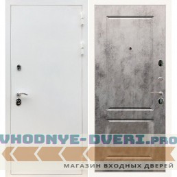 Входная дверь REX (Рекс) 5 белая шагрень ФЛ-117 бетон темный