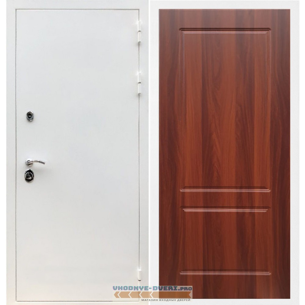 Входная дверь REX (Рекс) 5 белая шагрень ФЛ-117 итальянский орех