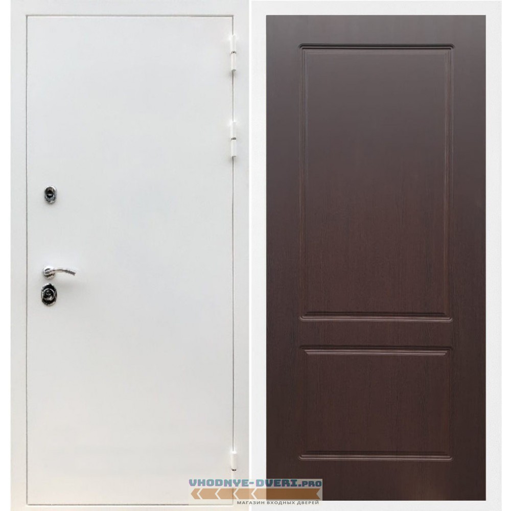 Входная дверь REX (Рекс) 5 белая шагрень ФЛ-117 орех премиум