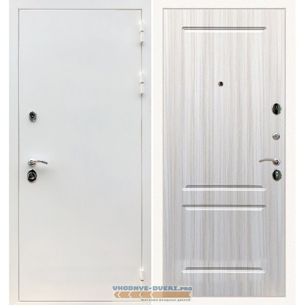 Входная дверь REX (Рекс) 5 белая шагрень ФЛ-117 сандал светлый