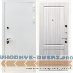 Входная дверь REX (Рекс) 5 белая шагрень ФЛ-117 сандал светлый