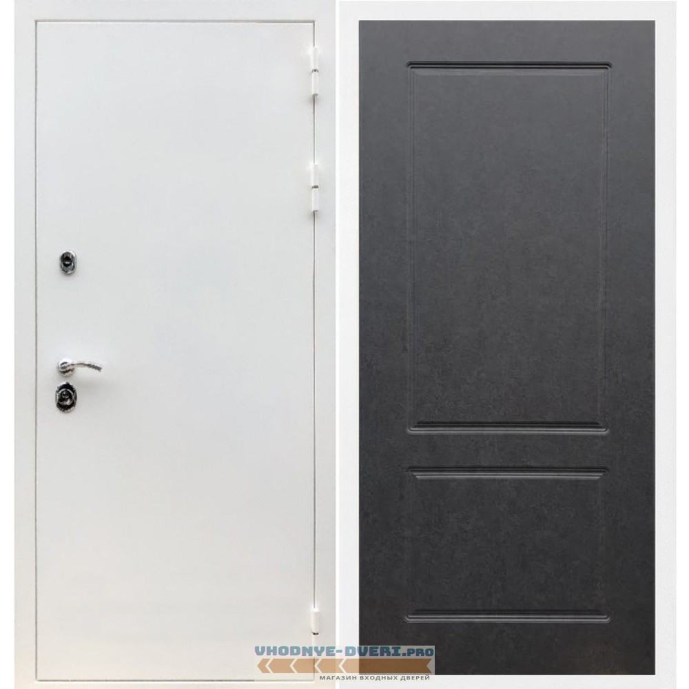 Входная дверь REX (Рекс) 5 белая шагрень ФЛ-117 штукатурка графит
