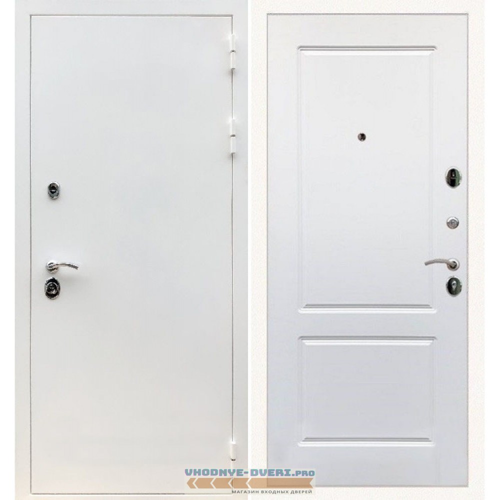 Входная дверь REX (Рекс) 5 белая шагрень ФЛ-117 белый матовый