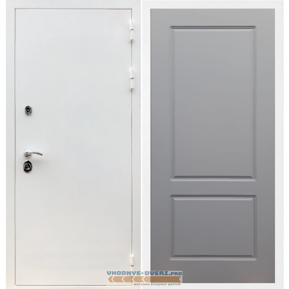 Входная дверь REX (Рекс) 5 белая шагрень ФЛ-117 силк титан