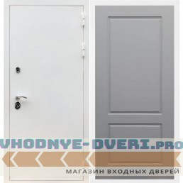 Входная дверь REX (Рекс) 5 белая шагрень ФЛ-117 силк титан