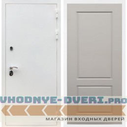 Входная дверь REX (Рекс) 5 белая шагрень ФЛ-117 софт грей