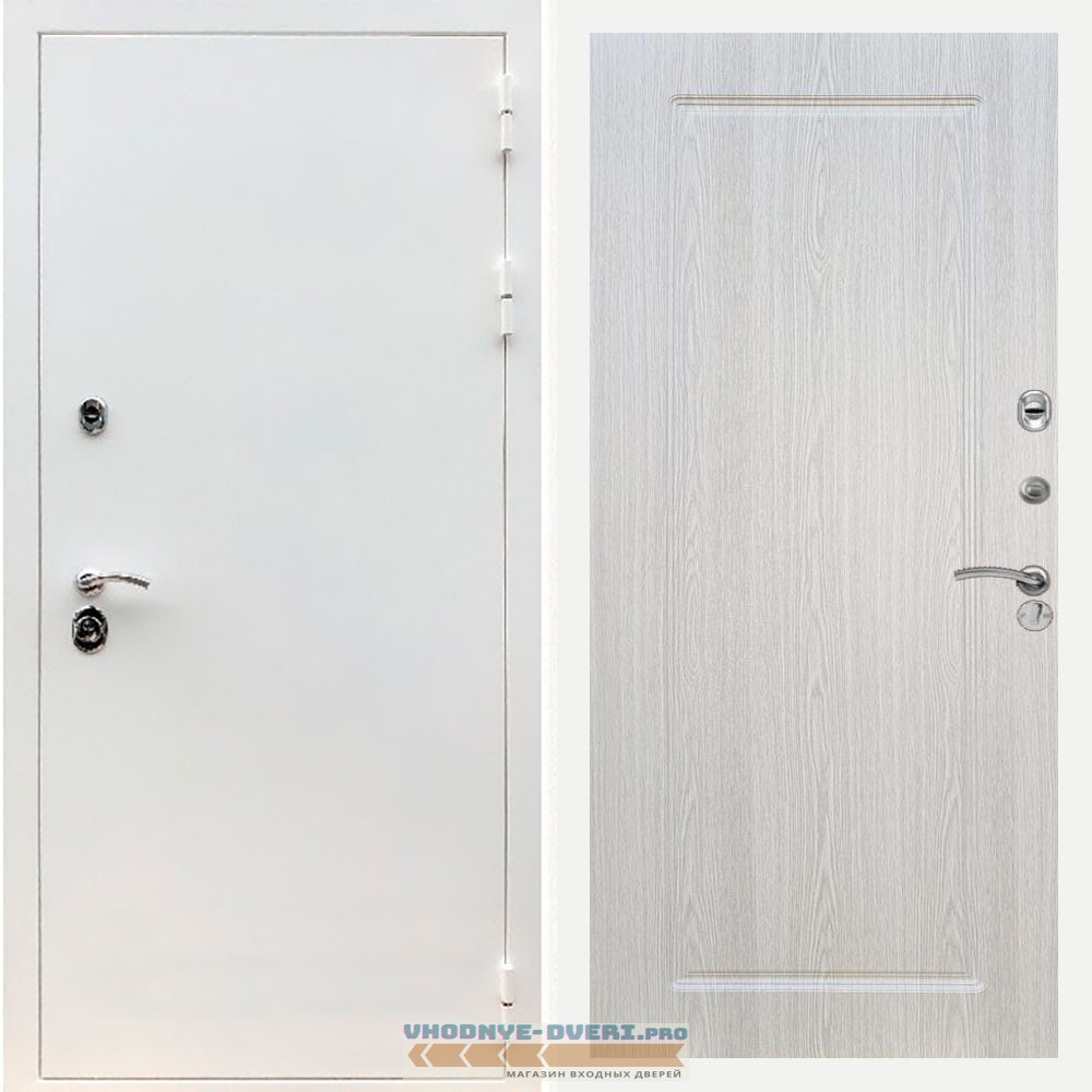 Входная дверь REX (Рекс) 5 белая шагрень ФЛ-119 Белый ясень
