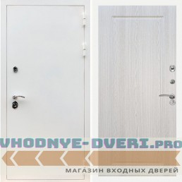 Входная дверь REX (Рекс) 5 белая шагрень ФЛ-119 Белый ясень