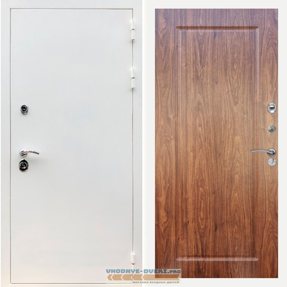 Входная дверь REX (Рекс) 5 белая шагрень ФЛ-119 Мореная береза