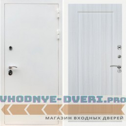 Входная дверь REX (Рекс) 5 белая шагрень ФЛ-119 Сандал светлый