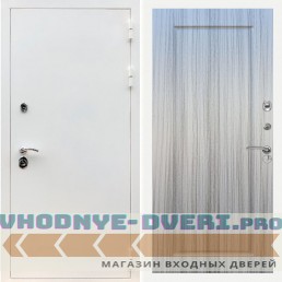 Входная дверь REX (Рекс) 5 белая шагрень ФЛ-119 Сандал серый