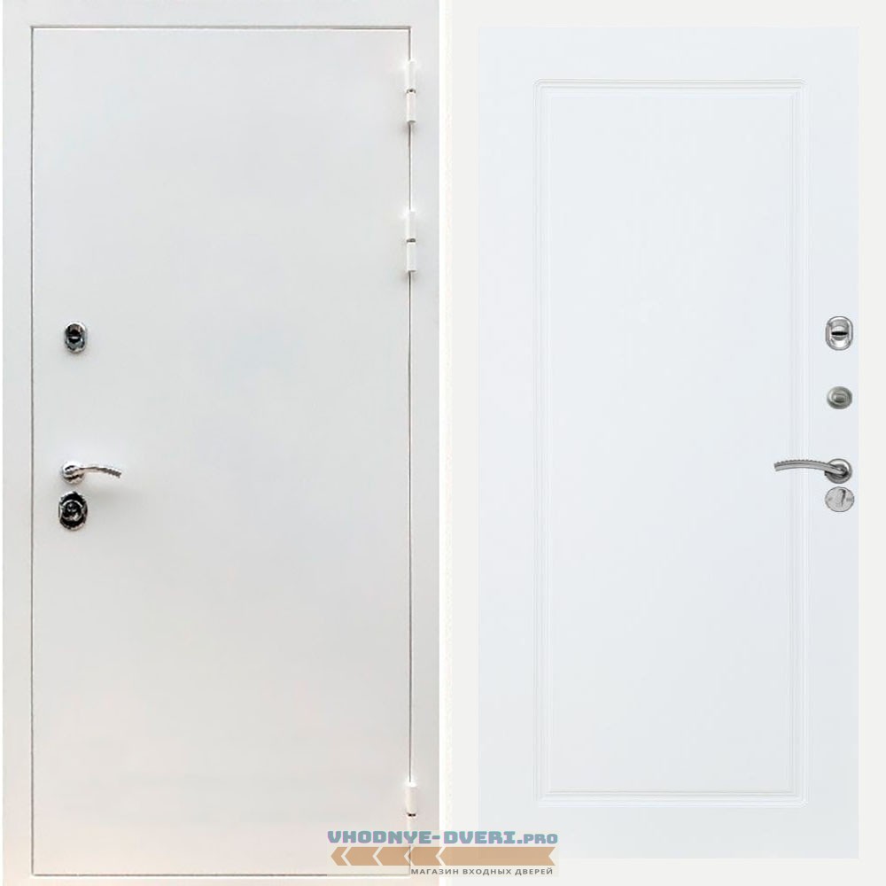 Входная дверь REX (Рекс) 5 белая шагрень ФЛ-119 Белый матовый