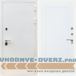 Входная дверь REX (Рекс) 5 белая шагрень ФЛ-119 Белый матовый