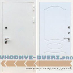 Входная дверь REX (Рекс) 5 белая шагрень ФЛ-128 белый ясень