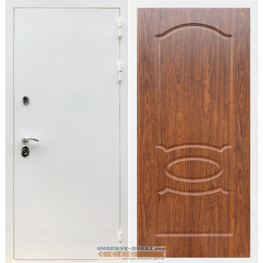 Входная дверь REX (Рекс) 5 белая шагрень ФЛ-128 мореная береза