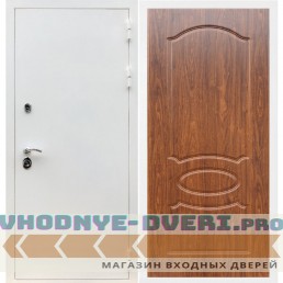 Входная дверь REX (Рекс) 5 белая шагрень ФЛ-128 мореная береза