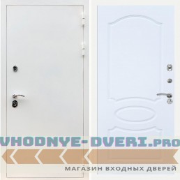 Входная дверь REX (Рекс) 5 белая шагрень ФЛ-128 Белый матовый