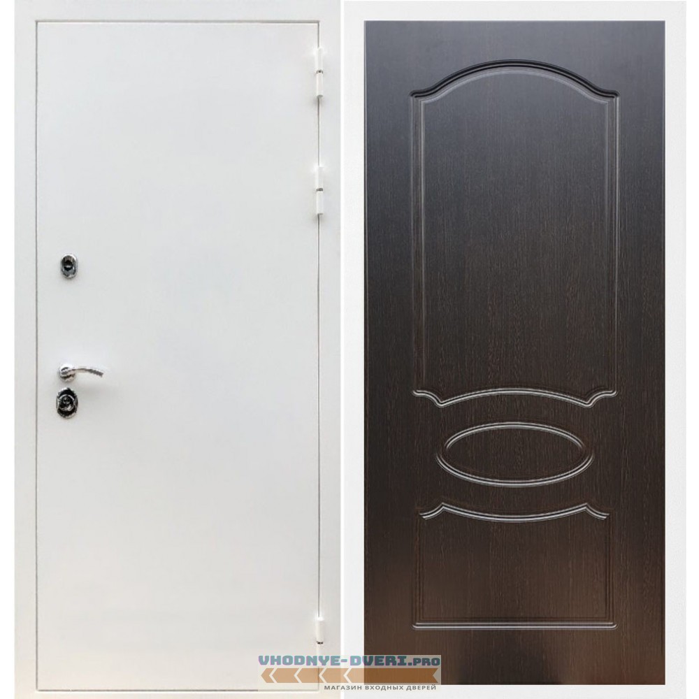 Входная дверь REX (Рекс) 5 белая шагрень ФЛ-128 венге