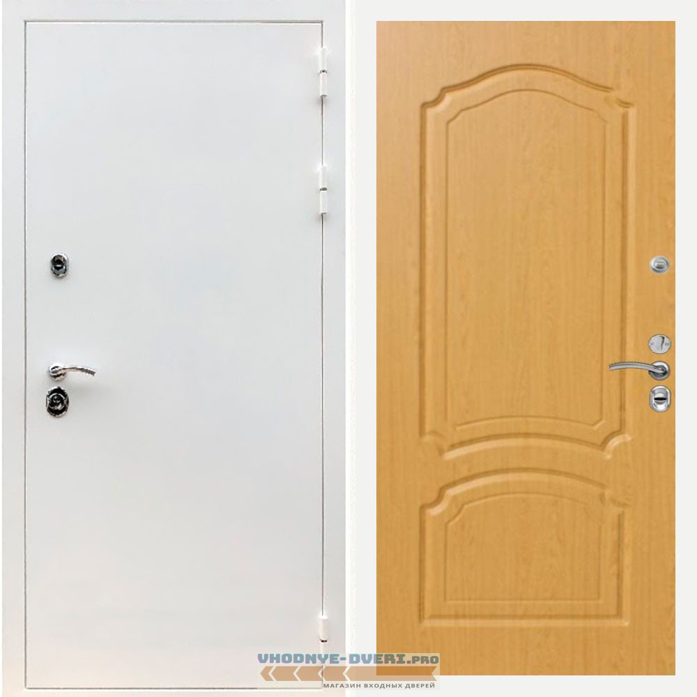 Входная дверь REX (Рекс) 5 белая шагрень ФЛ-140 дуб