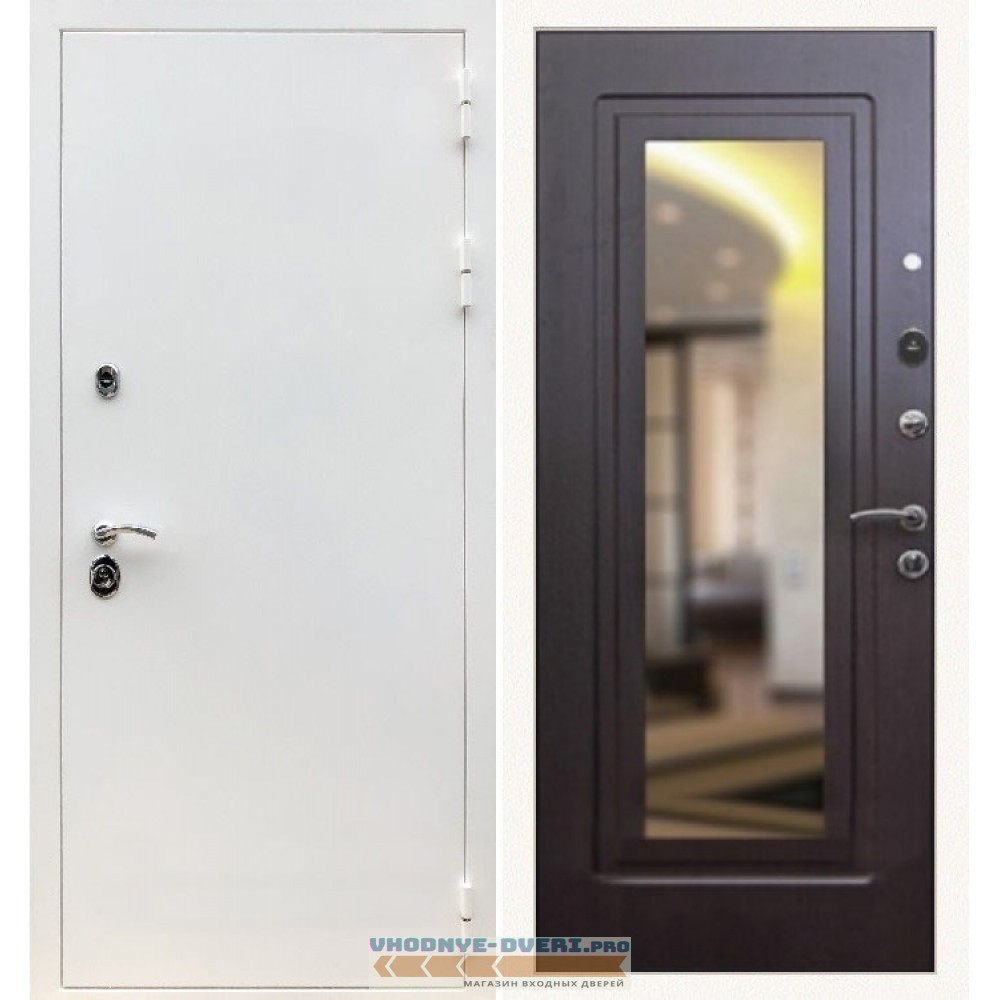 Входная дверь REX (Рекс) 5 белая шагрень ФЛЗ-120 венге