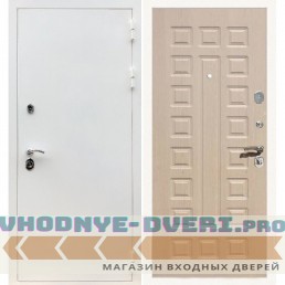 Входная дверь REX (Рекс) 5 белая шагрень ФЛ-183 беленый дуб