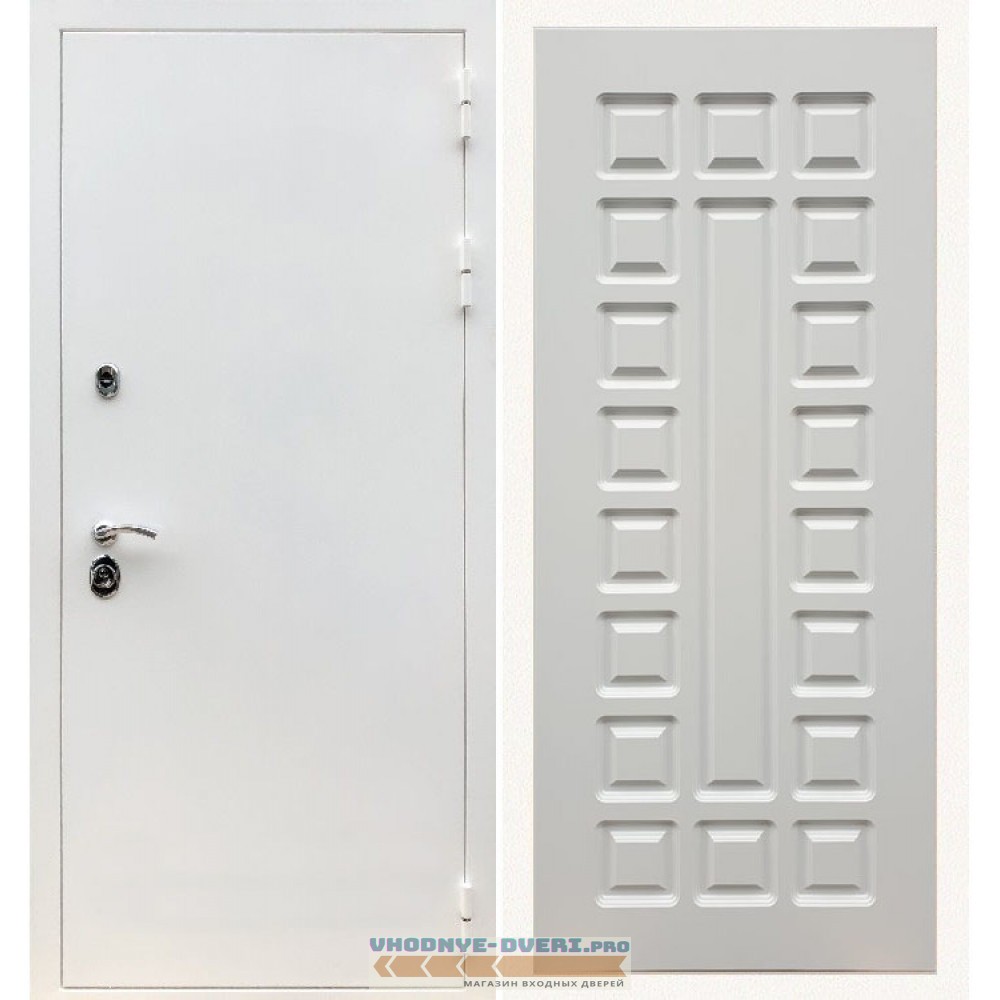 Входная дверь REX (Рекс) 5 белая шагрень ФЛ-183 белый ясень