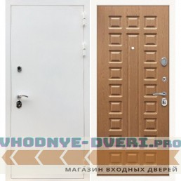 Входная дверь REX (Рекс) 5 белая шагрень ФЛ-183 дуб светлый