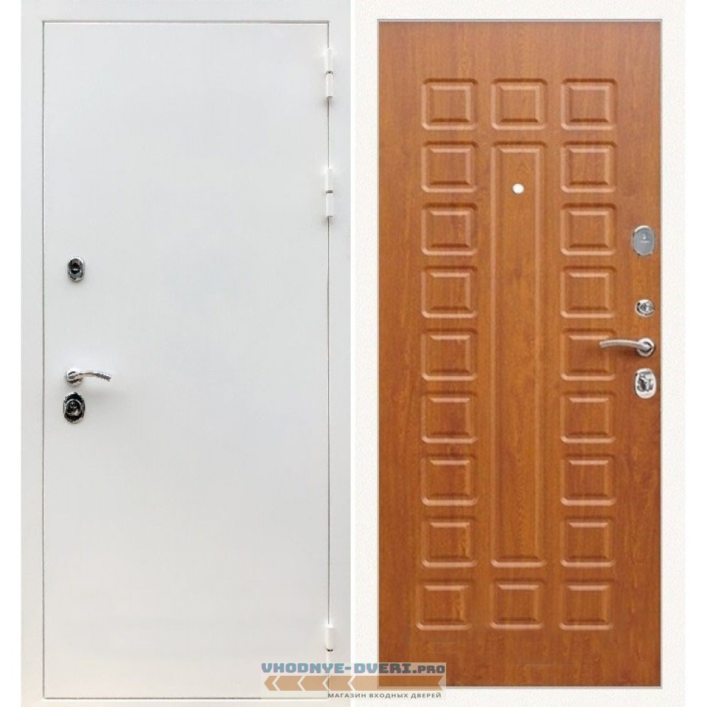 Входная дверь REX (Рекс) 5 белая шагрень ФЛ-183 орех темный
