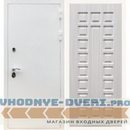 Входная дверь REX (Рекс) 5 белая шагрень ФЛ-183 сандал светлый