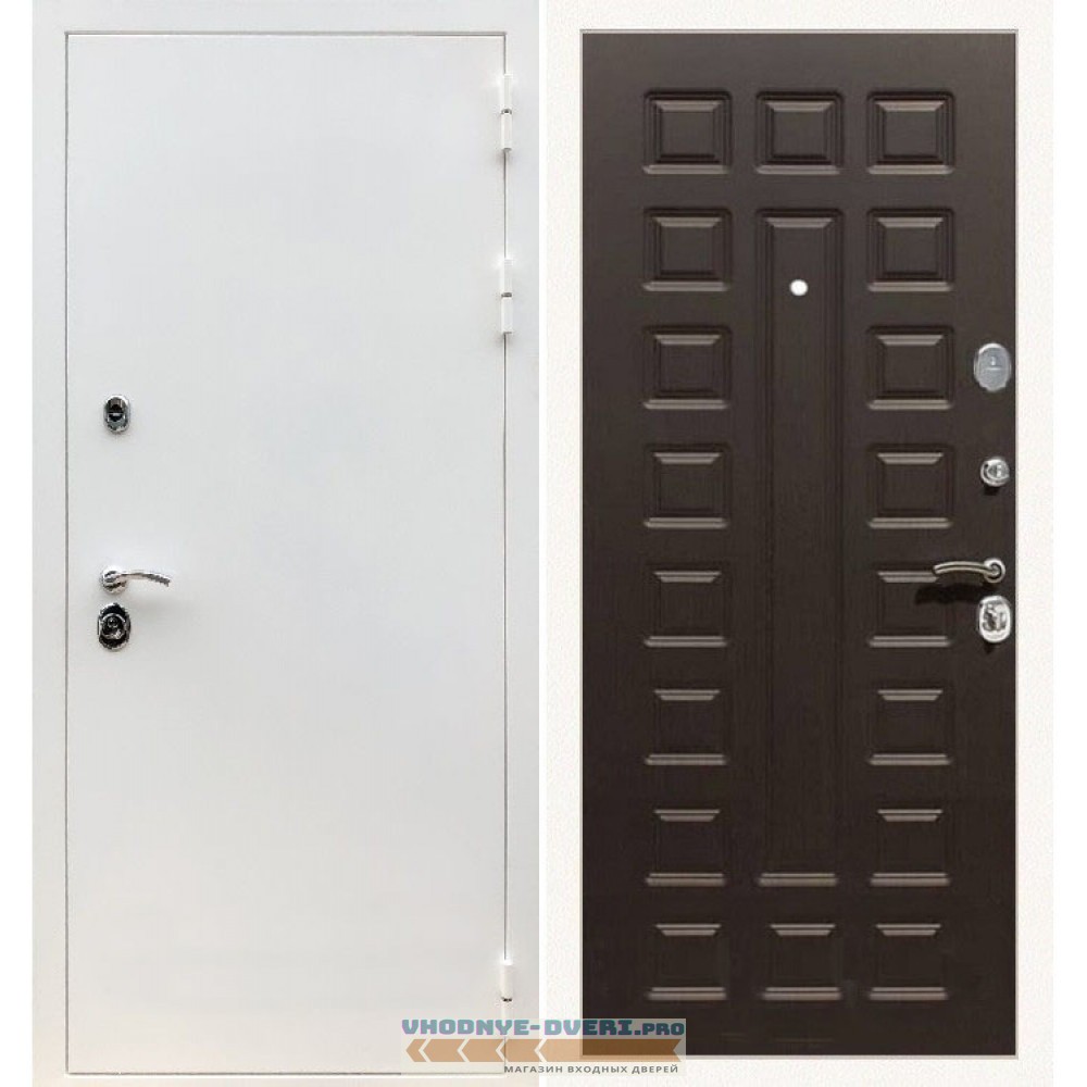 Входная дверь REX (Рекс) 5 белая шагрень ФЛ-183 венге