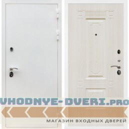 Входная дверь REX (Рекс) 5 белая шагрень ФЛ-2 беленый дуб 16мм