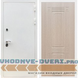 Входная дверь REX (Рекс) 5 белая шагрень ФЛ-2 беленый дуб 6мм
