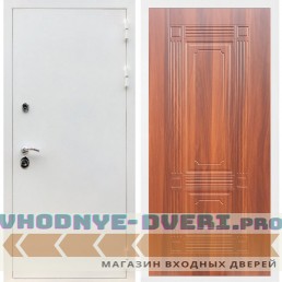 Входная дверь REX (Рекс) 5 белая шагрень ФЛ-2 итальянский орех 6мм