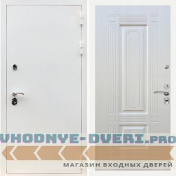 Входная дверь REX (Рекс) 5 белая шагрень ФЛ-2 Лиственница