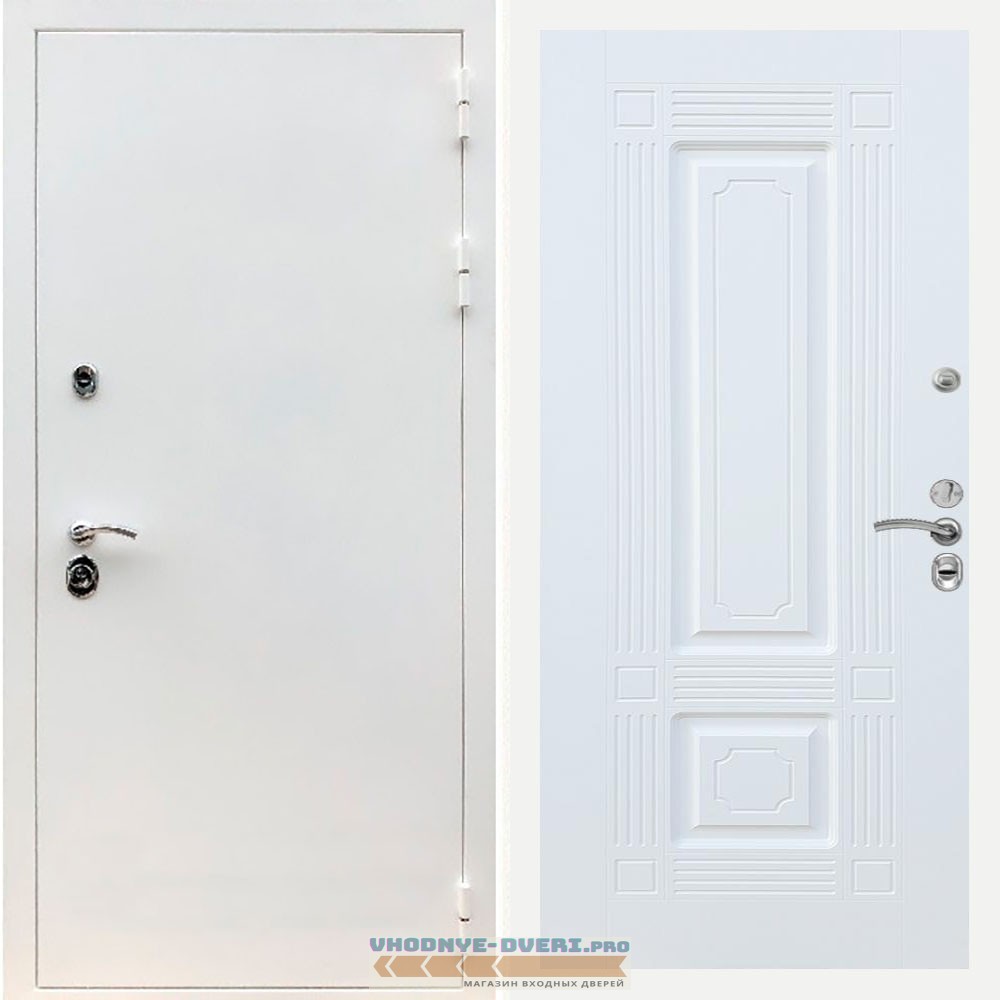 Входная дверь REX (Рекс) 5 белая шагрень ФЛ-2 Белый матовый