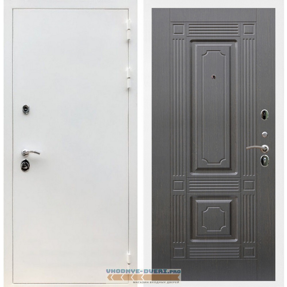 Входная дверь REX (Рекс) 5 белая шагрень ФЛ-2 венге 16 мм